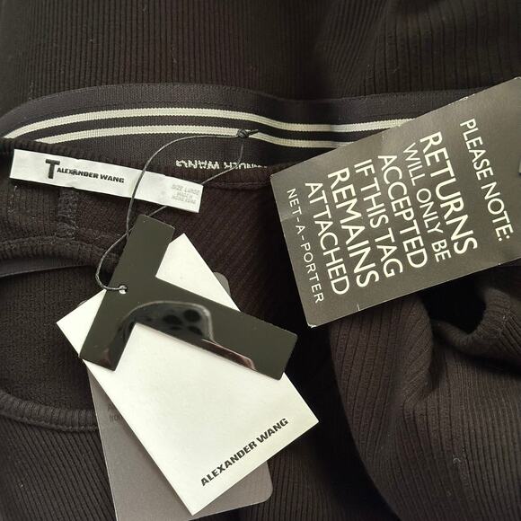 T By Alexander Wang Compact Rib Cut-Out Top Black - Picture 9 of 11